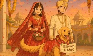 adorable dogs wearing sherwans, lehengas, or even holding “Here Comes the Bride” signs. Many pets are lovingly trained to walk in with flower baskets or even carry the rings in style.